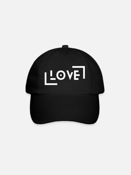 Love - Baseballkappe - Schwarz/Schwarz