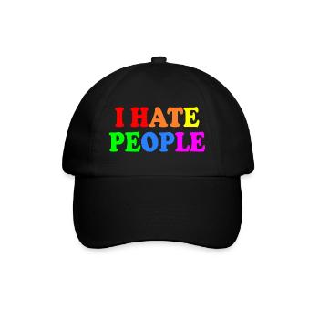 I hate people - Baseballkappe - Schwarz/Schwarz - Vorne