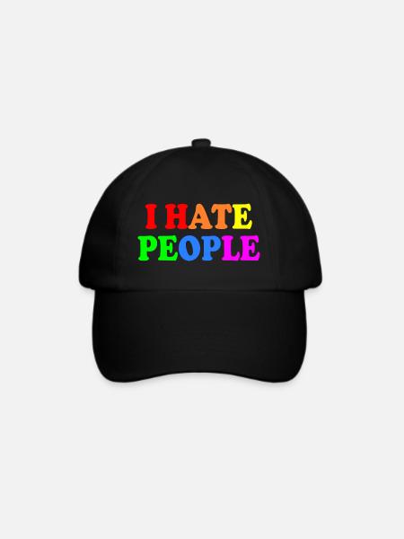 I hate people - Baseballkappe - Schwarz/Schwarz