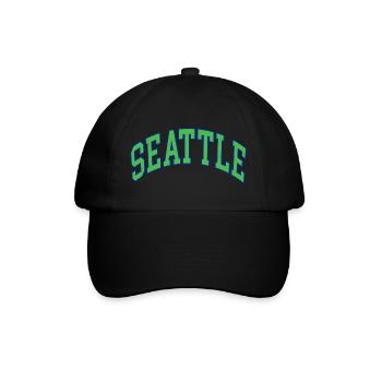 Seattle - Baseballkappe - Schwarz/Schwarz - Vorne