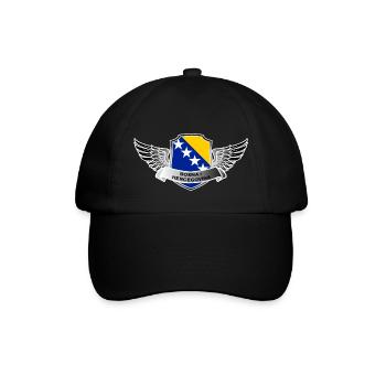 Bosnia Bosna i Hercegovina BiH Flagge Fahne Flügel - Baseballkappe - Schwarz/Schwarz - Vorne