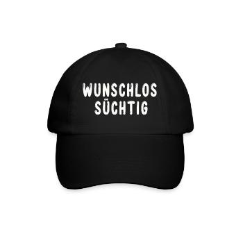 Wunschlos Süchtig - Baseballkappe - Schwarz/Schwarz - Vorne