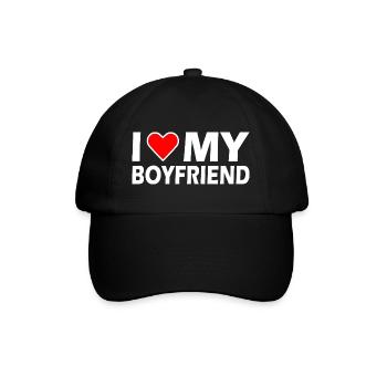 I love my boyfriend - Baseballkappe - Schwarz/Schwarz - Vorne