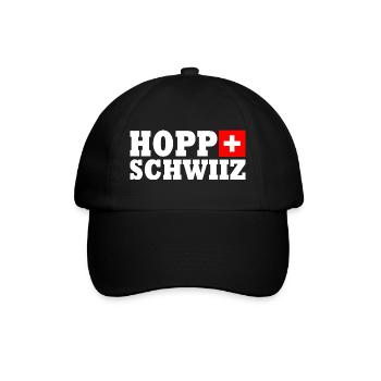 Hopp schwiiz - Baseballkappe - Schwarz/Schwarz - Vorne