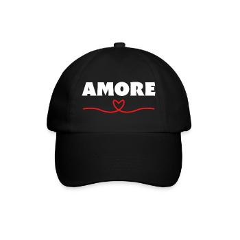 Amore Schatz Darling Valentinstag Herz - Baseballkappe - Schwarz/Schwarz - Vorne