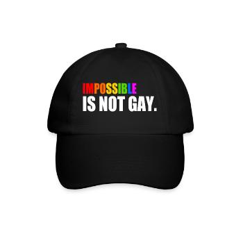 impossible is not gay - Baseballkappe - Schwarz/Schwarz - Vorne