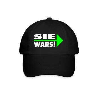 Sie wars! Partner- oder Partyshirt - Baseballkappe - Schwarz/Schwarz - Vorne