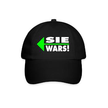Sie wars! Partner- oder Partyshirt - Baseballkappe - Schwarz/Schwarz - Vorne