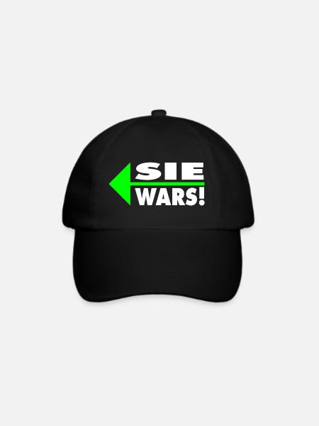 Sie wars! Partner- oder Partyshirt - Baseballkappe - Schwarz/Schwarz