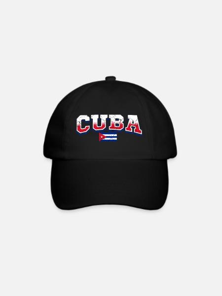 Kuba - Baseballkappe - Schwarz/Schwarz