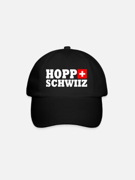 Hopp schwiiz - Baseballkappe - Schwarz/Schwarz