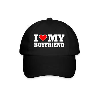 I love my boyfriend - Baseballkappe - Schwarz/Schwarz - Vorne