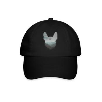 Bully Hills - Französische Bulldogge Silhouette - Baseballkappe - Schwarz/Schwarz - Vorne