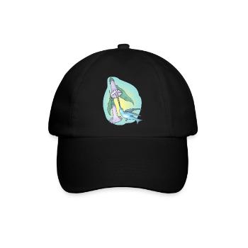 regenbogen sonne wolken wetter rainbow sun cloud28 - Baseballkappe - Schwarz/Schwarz - Vorne
