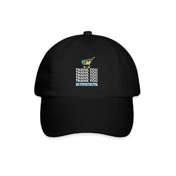 Die Einkaufstasche / Der Einkaufswagen! - Geschenk - Baseballkappe - Schwarz/Schwarz - Vorne