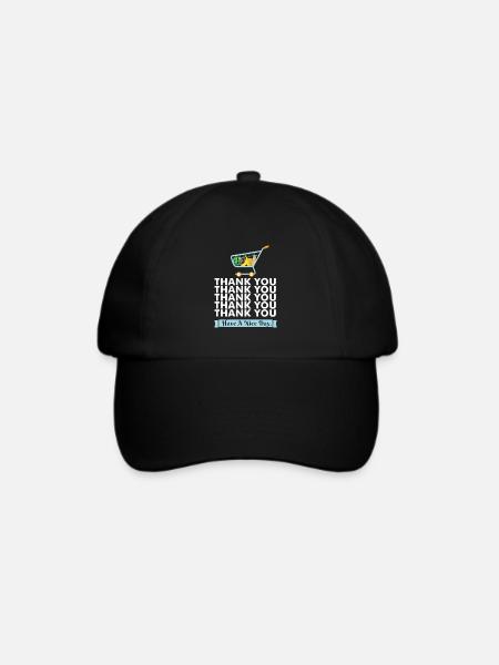 Die Einkaufstasche / Der Einkaufswagen! - Geschenk - Baseballkappe - Schwarz/Schwarz