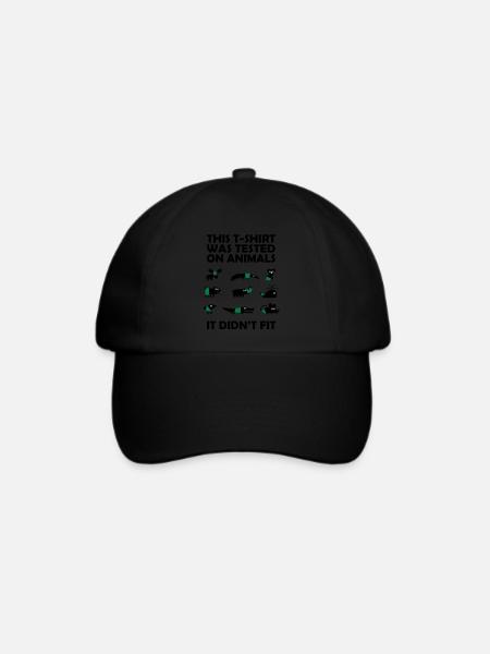 Tested on Animals - Didn't Fit - Baseballkappe - Schwarz/Schwarz