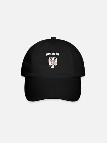 Serbien Srbija Adler Wappen Flagge Fahne - Baseballkappe - Schwarz/Schwarz