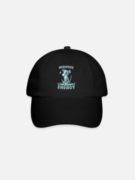 Nervöse Energie Windhund - Baseballkappe - Schwarz/Schwarz