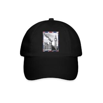London Big Ben Union Jack - Baseballkappe - Schwarz/Schwarz - Vorne