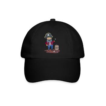 Pirat Räuber Rum - Baseballkappe - Schwarz/Schwarz - Vorne