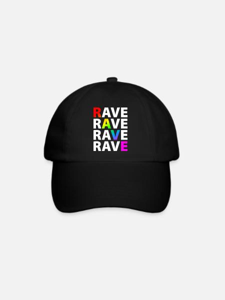 Rave Raver Regenbogen - Baseballkappe - Schwarz/Schwarz