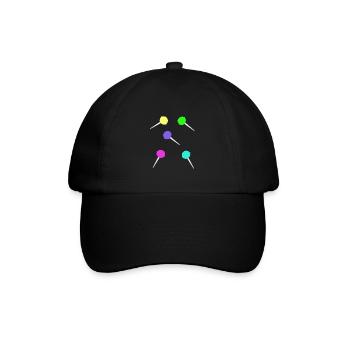 Süßigkeiten Kindergeburtstag naschen Lolli Kinder - Baseballkappe - Schwarz/Schwarz - Vorne