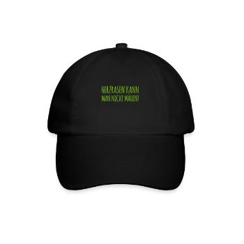 das kann man nicht mähen - Baseballkappe - Schwarz/Schwarz - Vorne