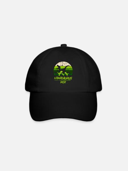 Mamasaurus Dinosaurier 3 Kinder Retro Vintage Geschenk - Baseballkappe - Schwarz/Schwarz