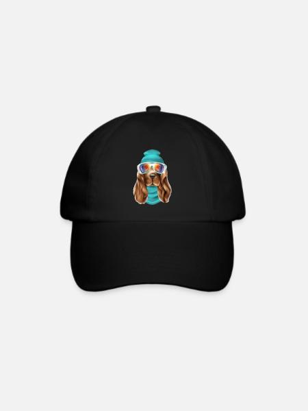 Cooler Hund , Winter Edition , Funny , LIMITIERT - Baseballkappe - Schwarz/Schwarz