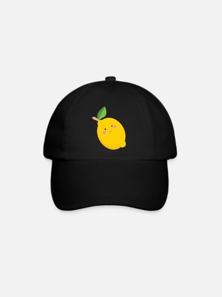 Zitrone - Baseballkappe - Schwarz/Schwarz