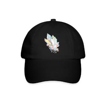 irisierende Kristalle mit Elfen Flügel und Sterne - Baseballkappe - Schwarz/Schwarz - Vorne