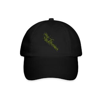 Abstrakte Linien / grün / Linie / Muster - Baseballkappe - Schwarz/Schwarz - Vorne