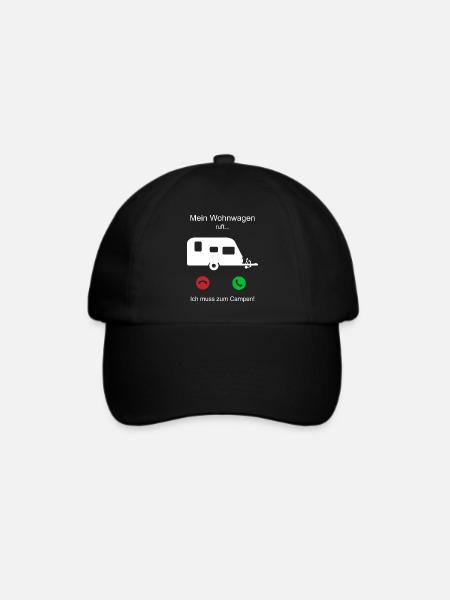 Mein Wohnwagen ruft - ich muss zum campen - Baseballkappe - Schwarz/Schwarz