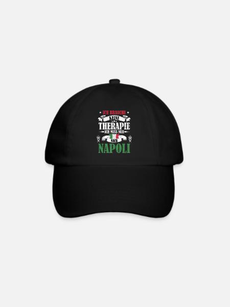 Neapel Italien Keine Therapie nur nach Napoli - Baseballkappe - Schwarz/Schwarz