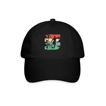 Fußball Fußballer Fussball Retro - Baseballkappe - Schwarz/Schwarz - Vorne