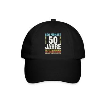 50 Jahre Goldene Hochzeit | Hochzeitstag Geschenk - Baseballkappe - Schwarz/Schwarz - Vorne