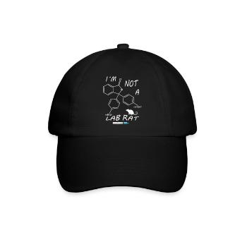 Ich bin keine Labor Ratte - Baseballkappe - Schwarz/Schwarz - Vorne