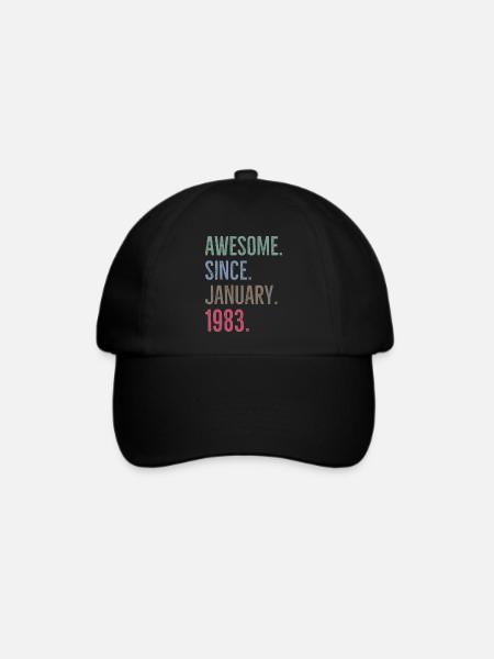 Awesome Seit Januar 1983 - Baseballkappe - Schwarz/Schwarz
