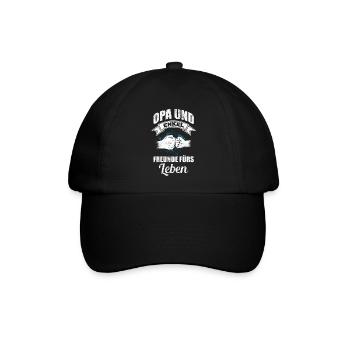 Opa und Enkel Geschenk lustig Opa Spruch Geschenk - Baseballkappe - Schwarz/Schwarz - Vorne