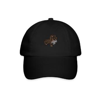 Rauhaardackel Dackel Dachshund | Rauhaardackel - Baseballkappe - Schwarz/Schwarz - Vorne
