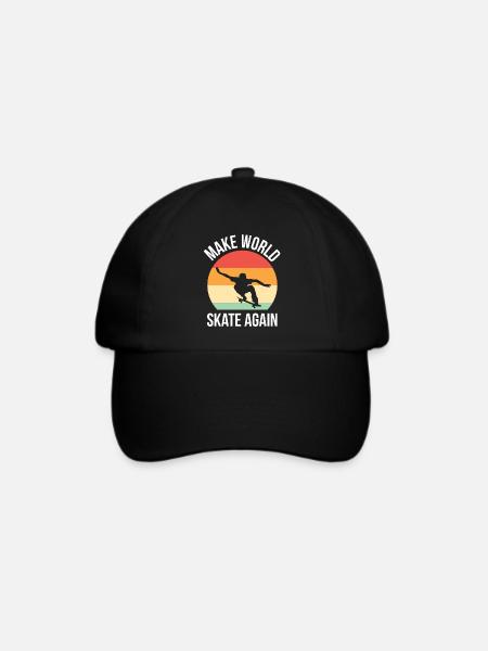 Make World Skate Again - Baseballkappe - Schwarz/Schwarz
