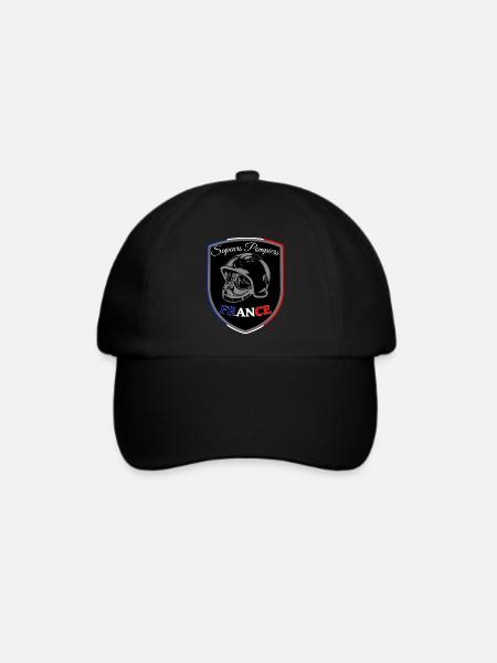Feuerwehrmann blau weiß rot Frankreich Wimpel SCHWARZ - Baseballkappe - Schwarz/Schwarz