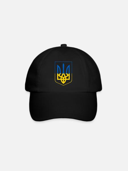 Flagge der Ukraine - Baseballkappe - Schwarz/Schwarz