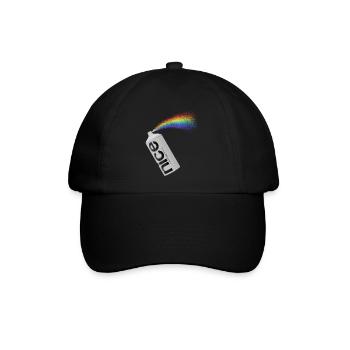 nice - Das spritzige Regenbogen Spray - Baseballkappe - Schwarz/Schwarz - Vorne