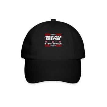 Feuerwerksdirektor lustig 4. Juli - Baseballkappe - Schwarz/Schwarz - Vorne