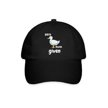 Zero Ducks given lustiger Spruch - Baseballkappe - Schwarz/Schwarz - Vorne