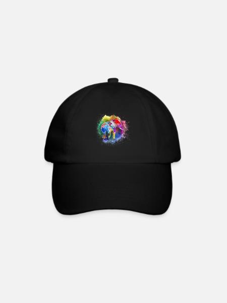 Elefant Geschenk Für Rüssel Afrika Wildnis Zoo - Baseballkappe - Schwarz/Schwarz