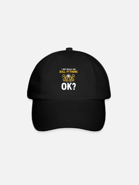 Königspython Design für Schlangen Liebhaber - Baseballkappe - Schwarz/Schwarz