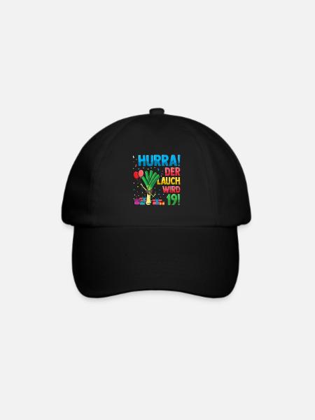 Hurra der Lauch wird 19 - Baseballkappe - Schwarz/Schwarz